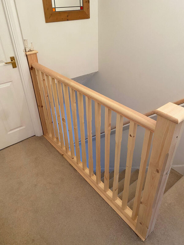 Replacement Bannister And Handrail In Softwood To Replace Pigs Ear Staircase 6 Orig